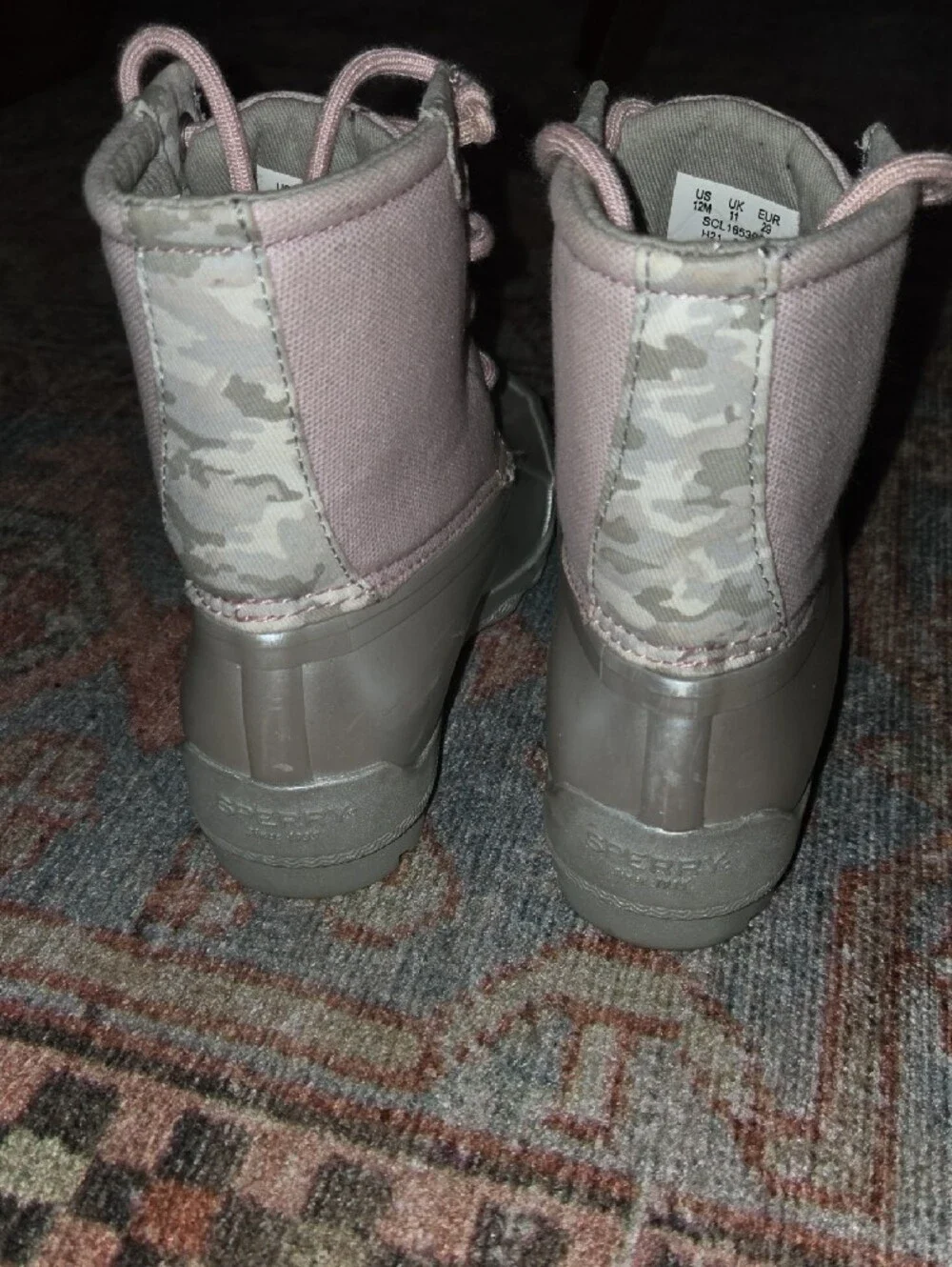 Sperry Kids Pink and Silver Rain Boots